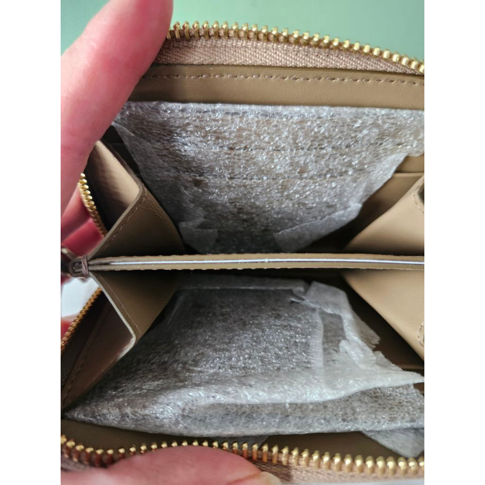 Burberry Mini Zip Around Wallet in Beige and Red Plaid - Picture 5 of 6